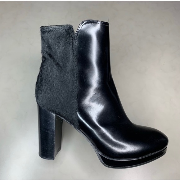 Napoelini Glossy Leather and Pony Hair Bootie 40 - Picture 2 of 6